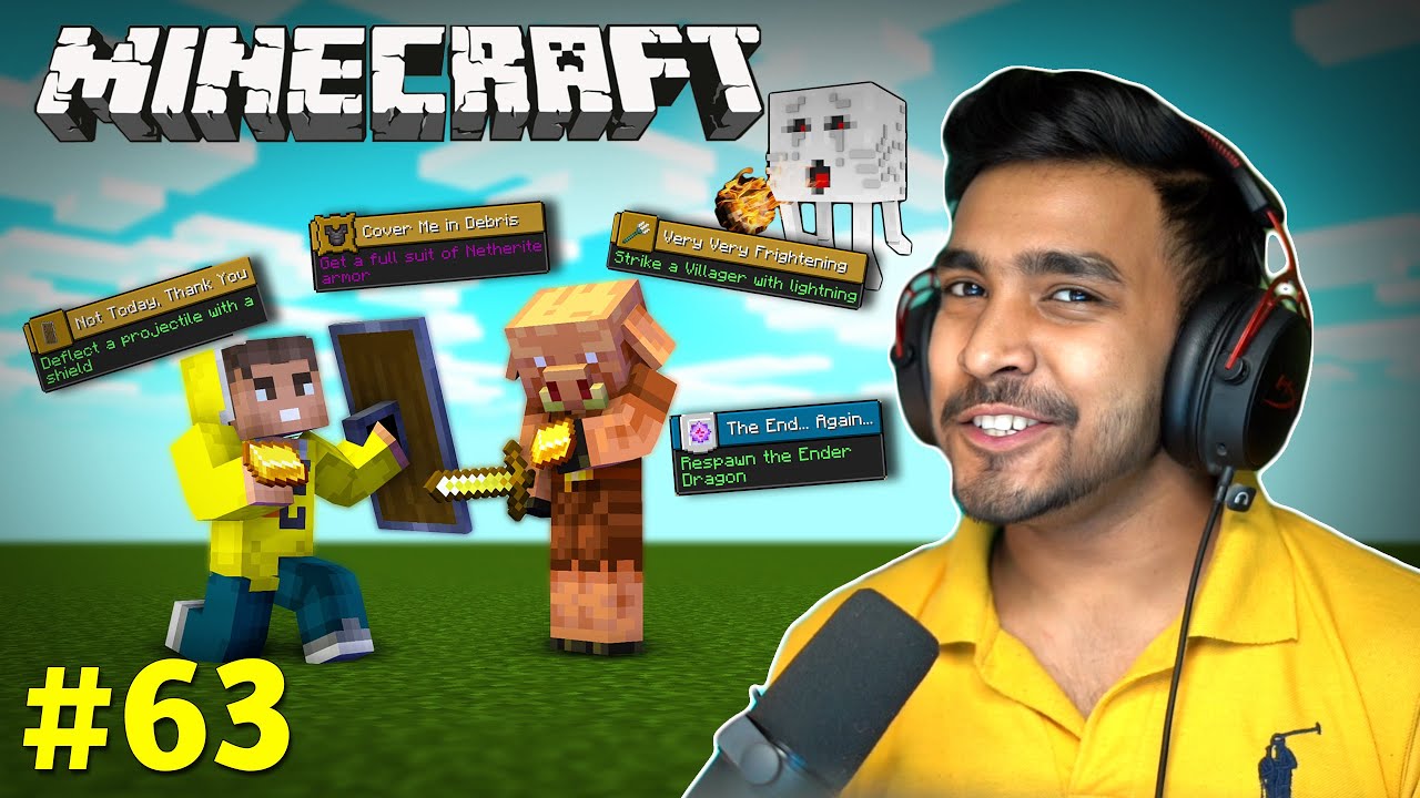 COMPLETING ALL ADVANCEMENTS | MINECRAFT GAMEPLAY #63 background
