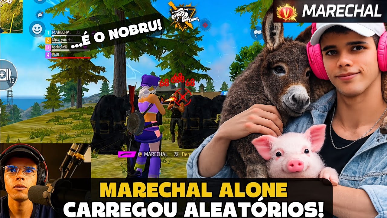 MARECHAL CARREGOU OS ALEATORIOS NA RANK E LIMPOU O MAPA! FREE FIRE - MARECHAL HIGHLIGHTS