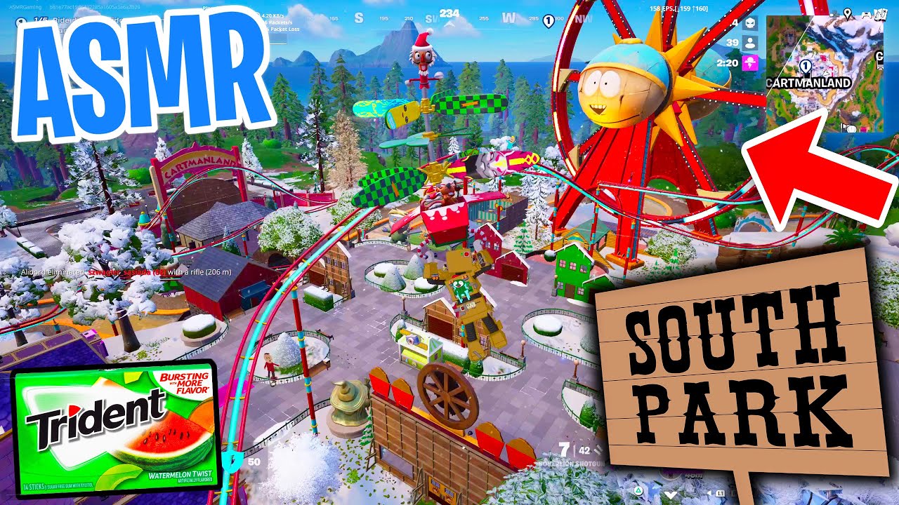 ASMR Gaming ๐ด Fortnite New South Park Update! Gum Chewing ๐ฎ๐ง Controller Sounds + Whispering ๐ค