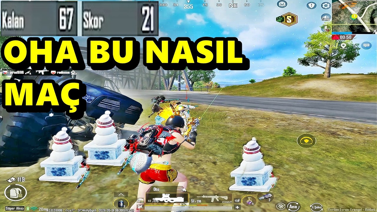İNSANÜSTÜ PERFORMANS YOK BÖYLE MAÇ BATUR GAME SOLO SQUAD PUBG MOBİLE