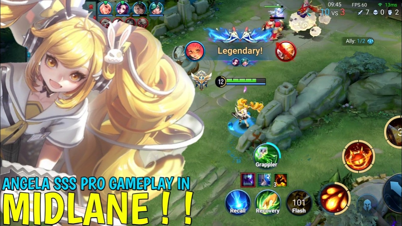 Honor Of Kings : Angela Pro Gameplay In MidLane | Best Build Angela - HOK background