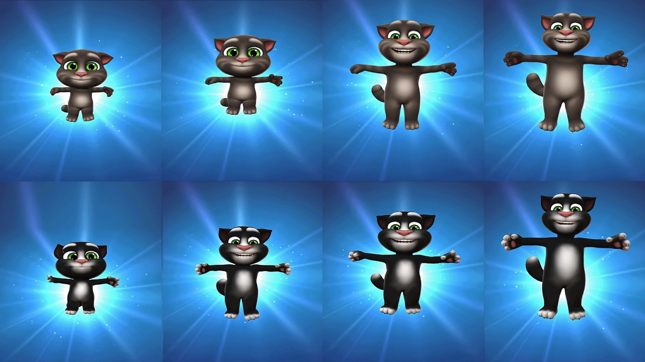 8 Sizez of My Talking Tom2 Level 5'15'25'35 vs My Talking Tom2 Level 10'20'30'40