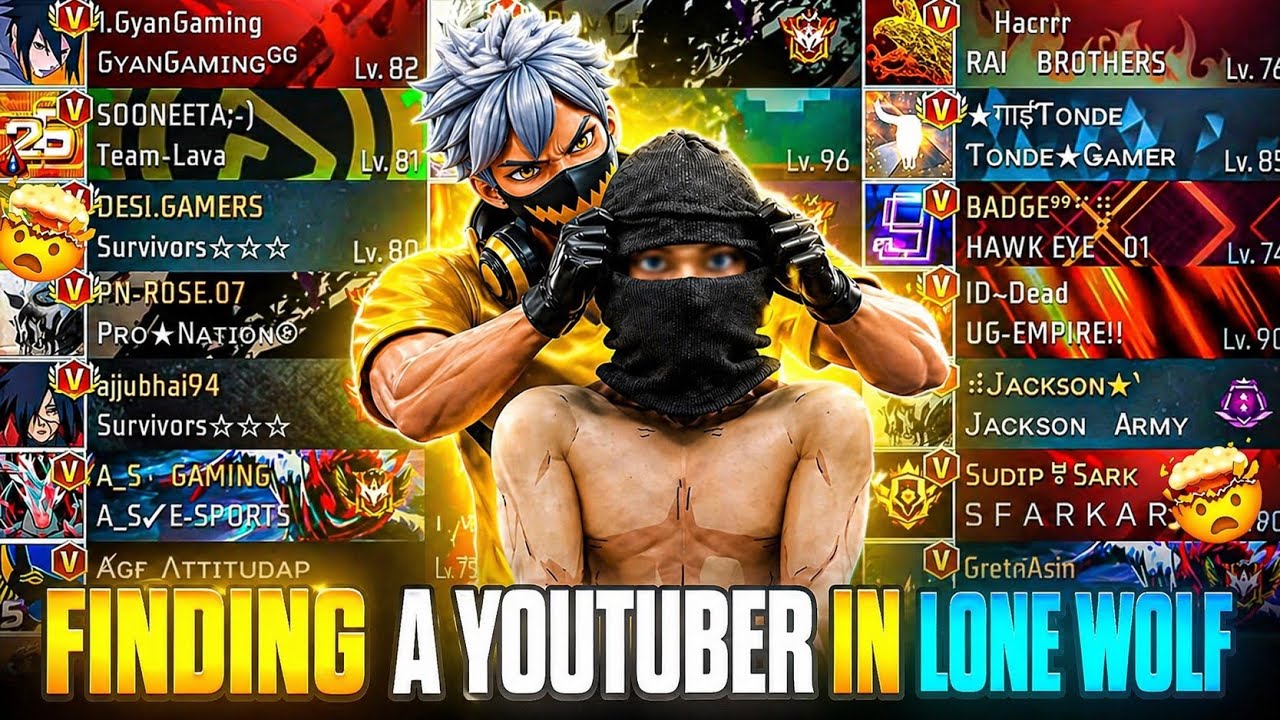 FiNDiNG a YouTuber ЁЯдФ in LONE WOLF After Playing 100 HOURS тП░ - Garena Free Fire background