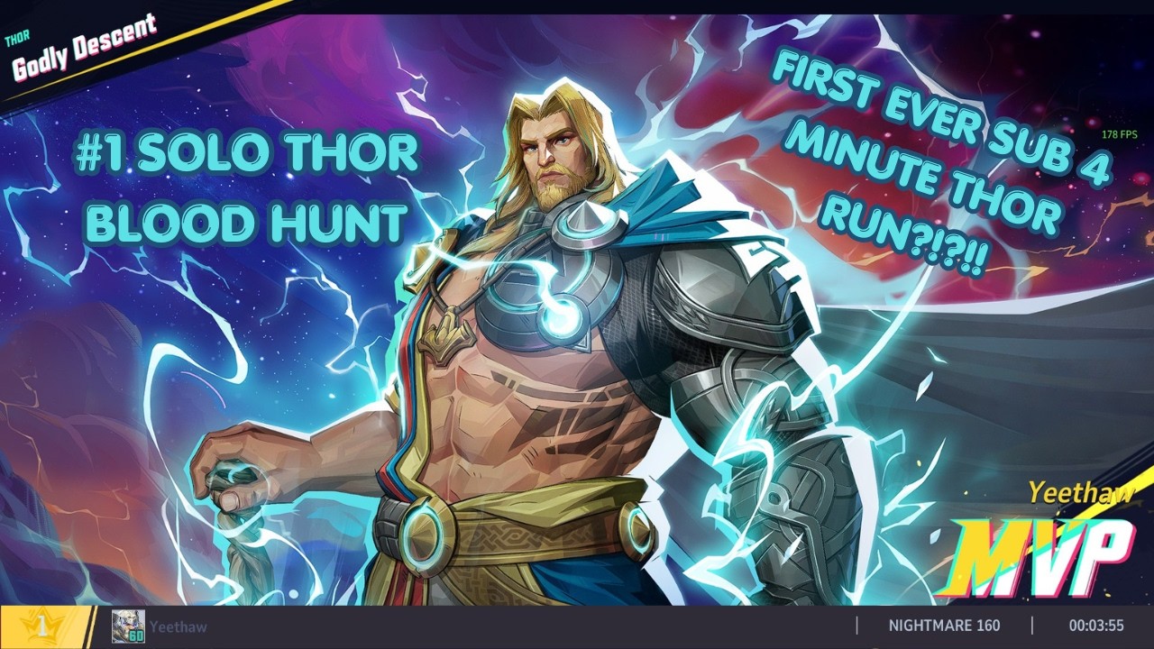 Marvel Rivals Blood Hunt Solo Thor (Current Thor N160 World Record 3:55(first sub 4 minute time!!))