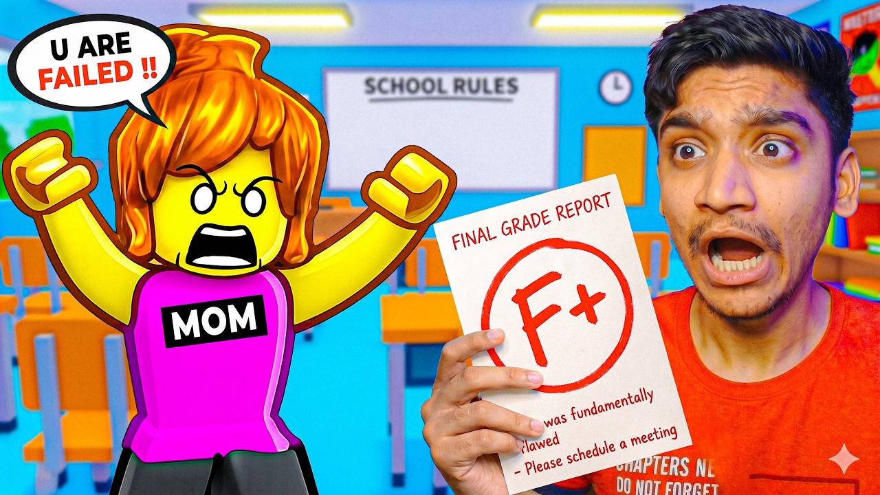 Hiding My FAILED Math Test From My Crazy Mom !! 😭😨 (Roblox)
