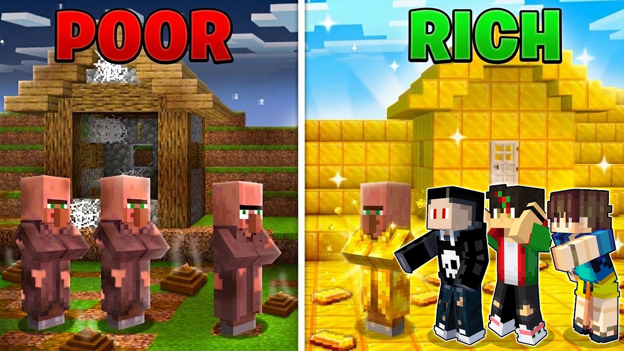 From POOR to RICH Villager Story in Minecraft!
