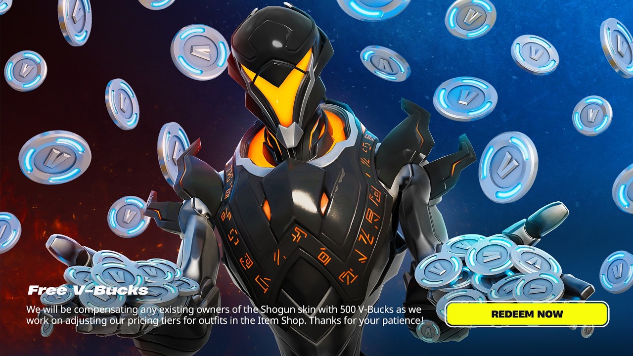 Claim 500 V-BUCKS REWARD in Fortnite! background