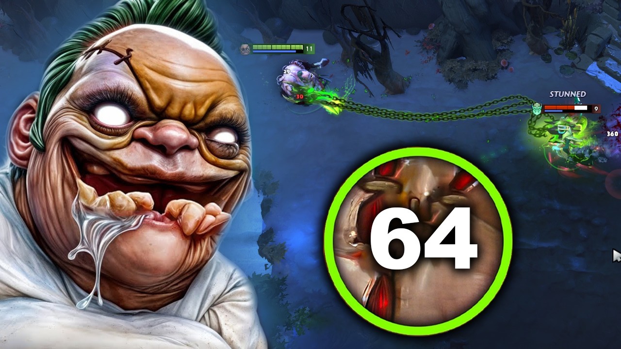 Brutal 64Stacks Pudge 45Kill Insane Rampage Dota 2