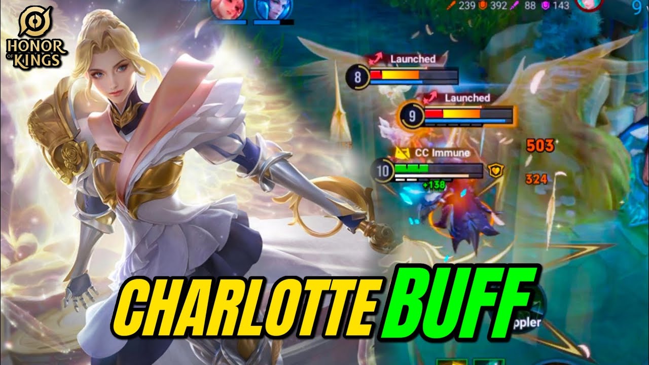 HOK : CHARLOTTE GAMEPLAY NEW PATCH BUFF | IN CLASH LANE - HONOR OF KINGS background