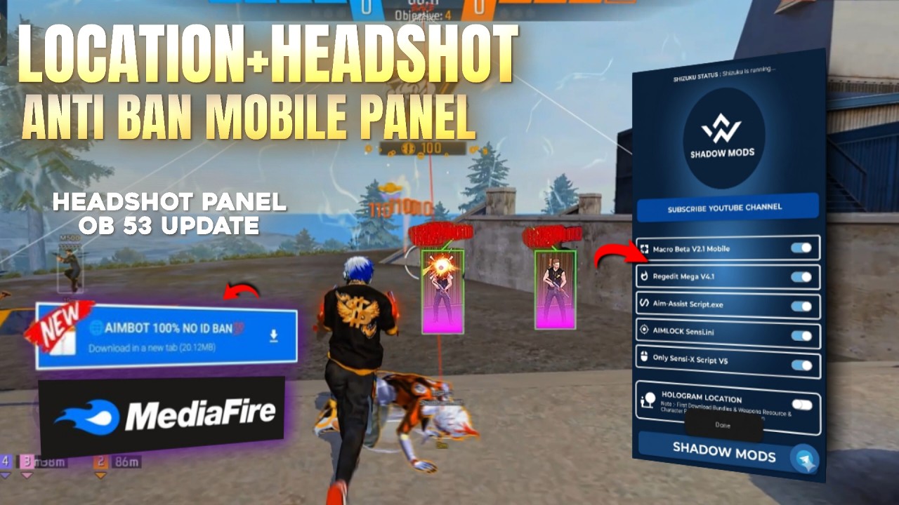 FREE FIRE MAX PANEL INJECTOR HACK ✅ OB53 UPDATE 🎯 RANK WORKING AUTO HEADSHOT PANEL INJECTOR SAFE