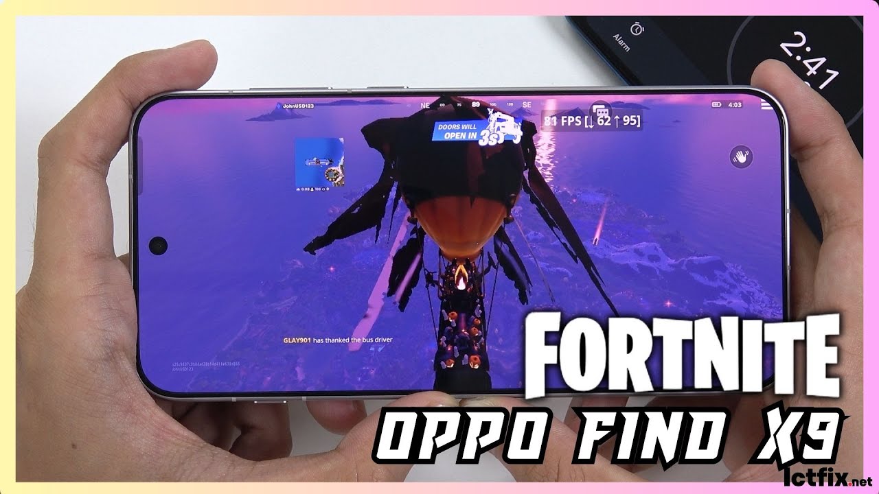 Oppo Find X9 Fortnite Mobile Gaming test | Dimensity 9500, 120Hz Display background