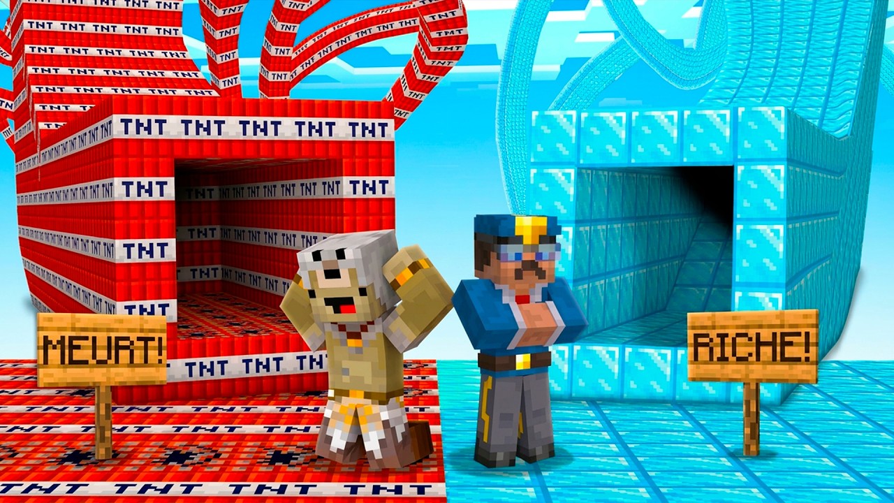 Tunnel en DIAMANT VS Tunnel en TNT sur Minecraft !