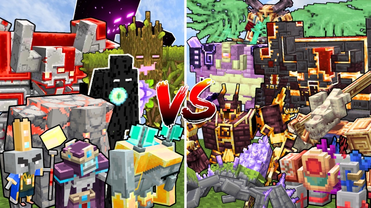 All MINECRAFT DUNGEONS MOBS vs ALL L_ENDER'S CATACLYSM MOBS | Minecraft Mob Battle