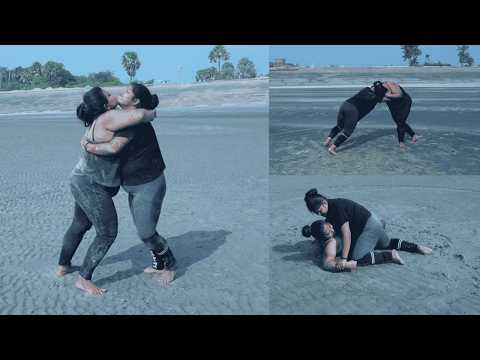 When two female heavyweights go head to head in a beach wrestling match