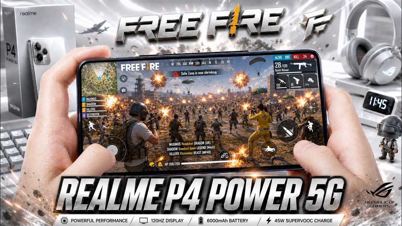 REALME P4 POWER 5G Test Game Free Fire Mobile | Dimensity 7400-Ultra