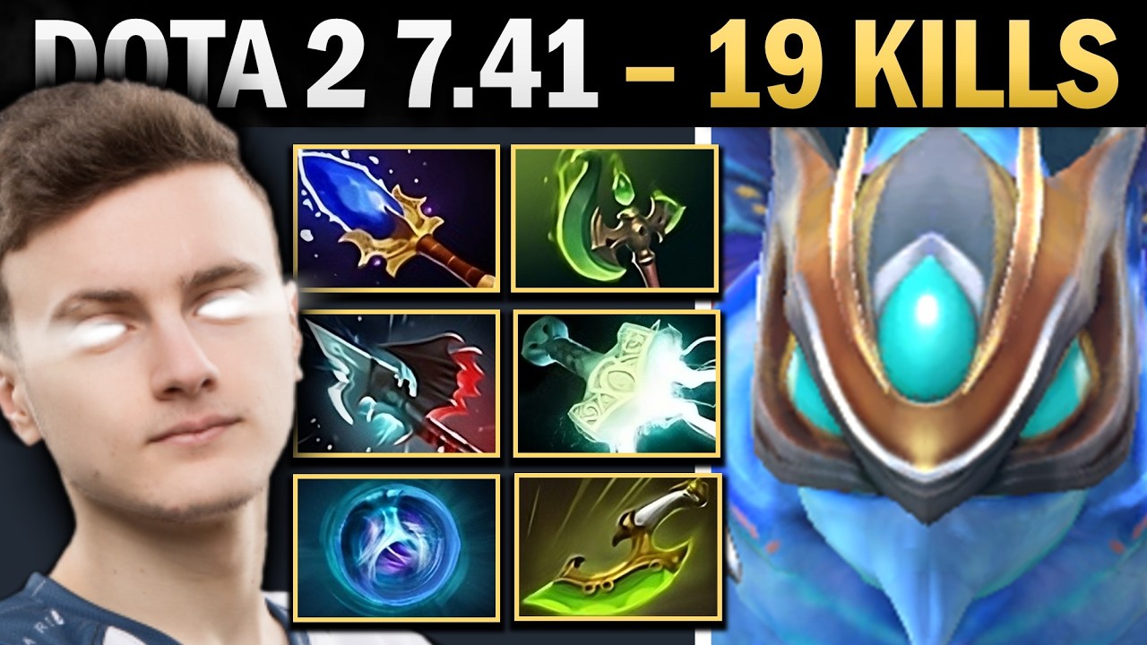 Puck Dota 2 7.41 with 19 Kills and Mjolnir - Dota Gameplay