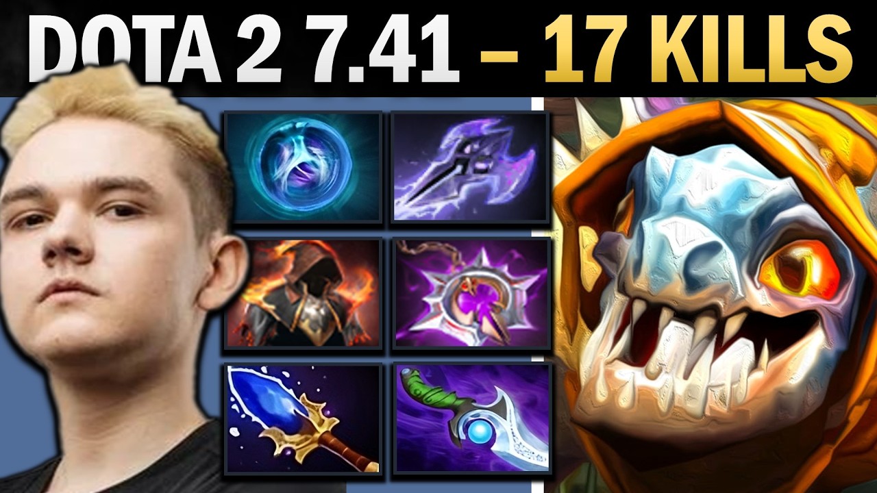 Slark Dota 2 7.41 with 17 Kills and Cloak - Dota 2 Gameplay