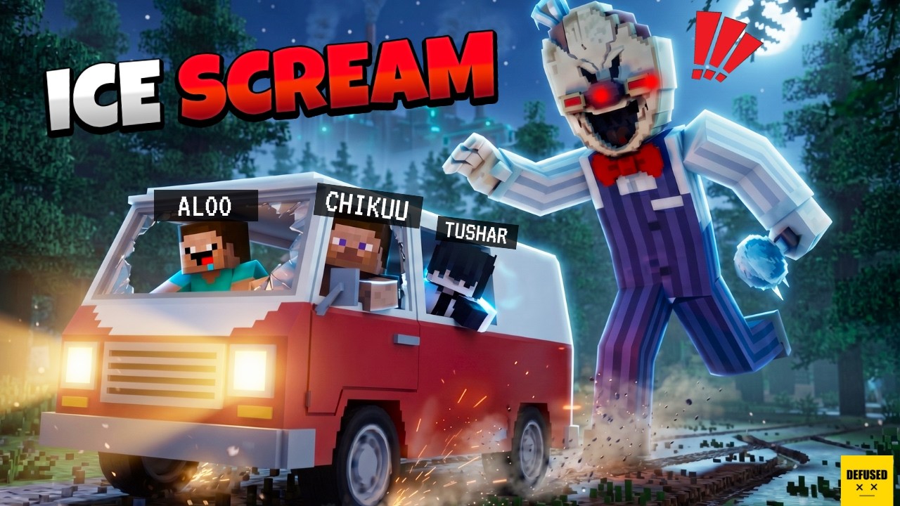 We Escaped ICE SCREAM 8 FACTORY in Minecraft! (Ice Scream 8 Boss) background
