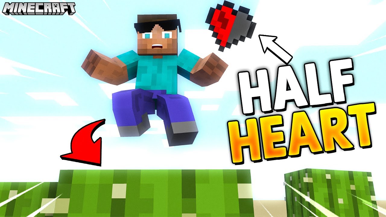 Surviving the HALF HEART Challenge in Minecraft background