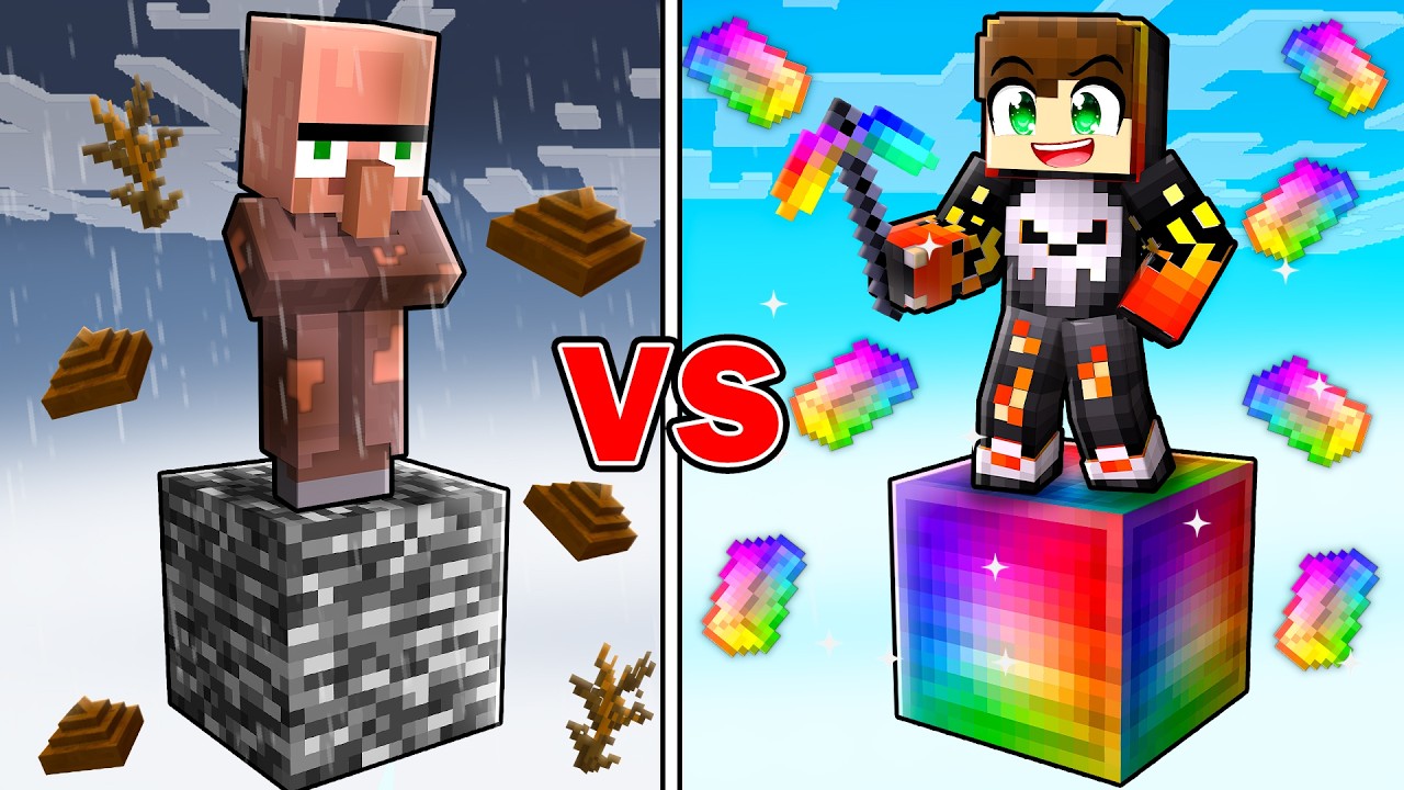 AVARITIA VS BEDROCK ONE BLOCK IN MINECRAFT!!