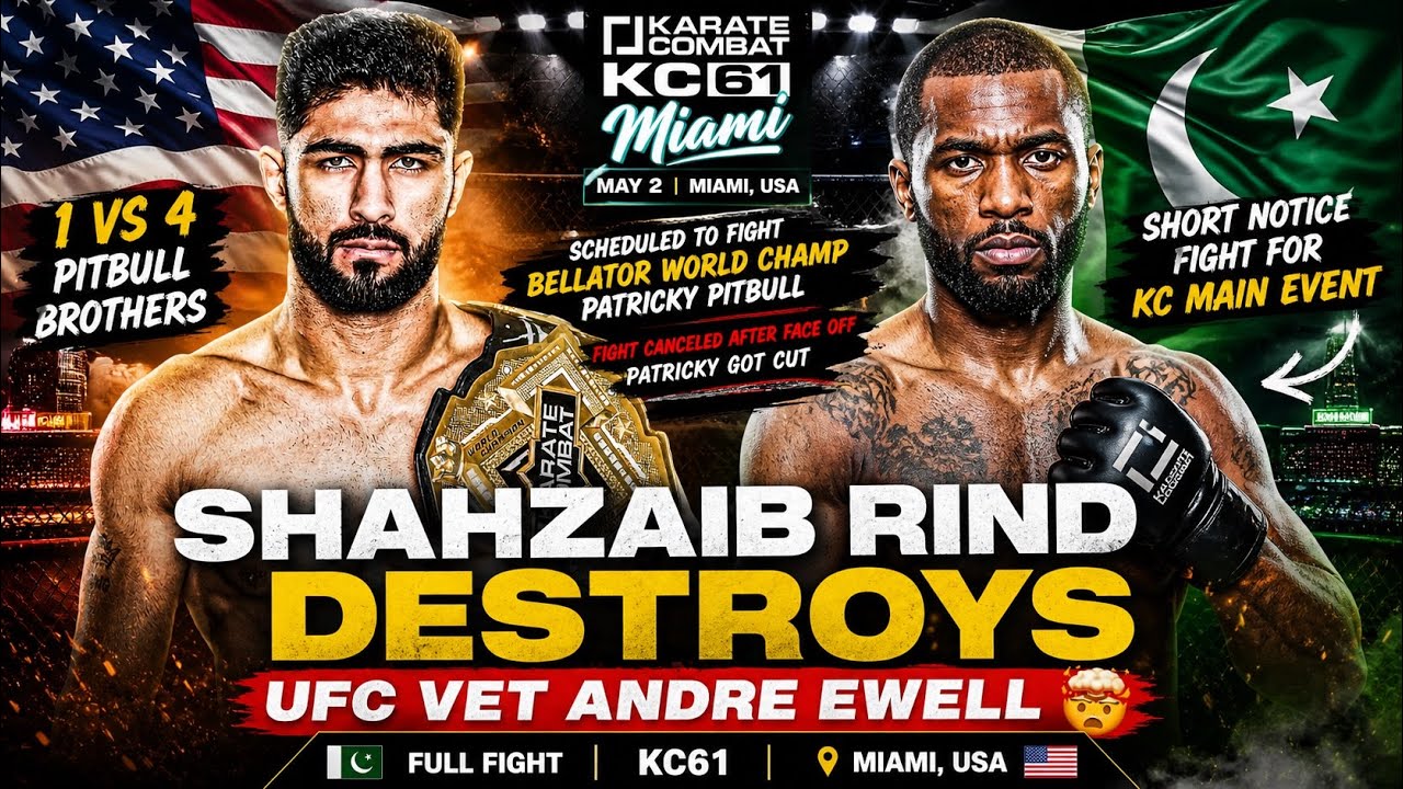 Shahzaib Rind 🇵🇰 DESTROYS UFC Vet Andre Ewell 🤯 | Full Fight | KC61 Miami