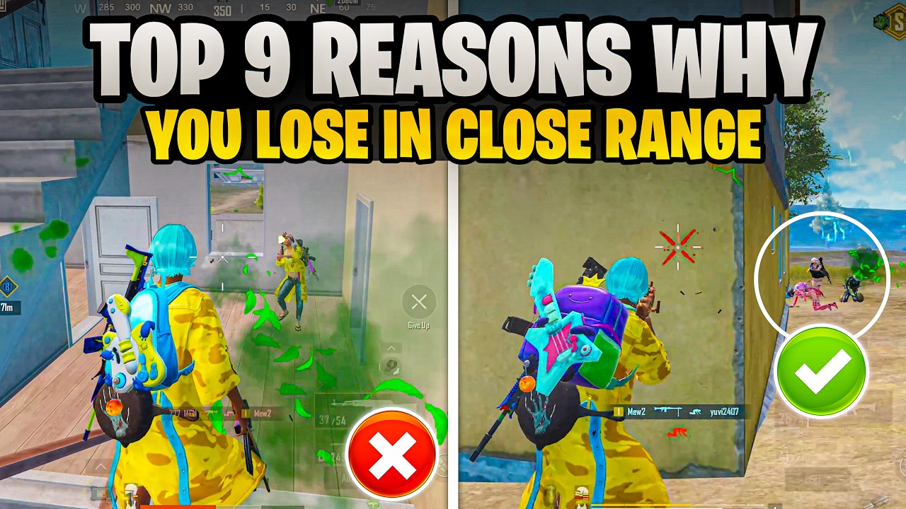 TOP 9 REASONS WHY YOU LOSE IN CLOSE RANGE FIGHTS IN BGMIЁЯФеCLOSE RANGE TIPS AND TRICKS 2026 | Mew2. background