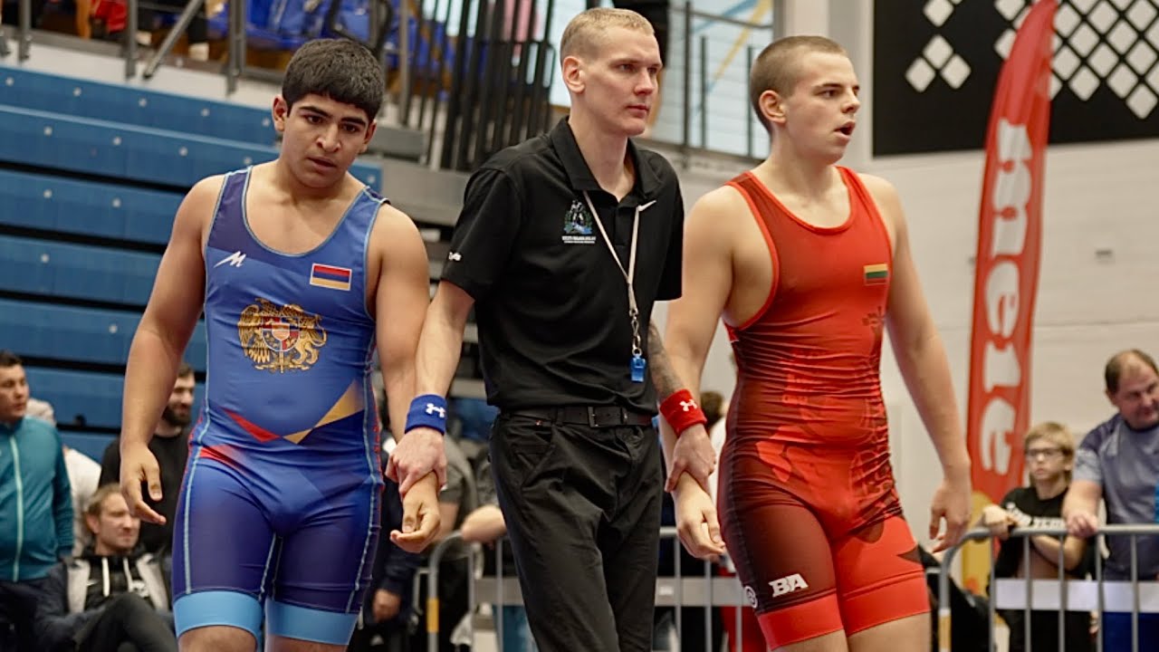U17 Olgerdas Cesnulevicius (LTU) vs Sargis Martirosyan (ARM) 80kg. Greco-r boys wrestling. B-cam-m