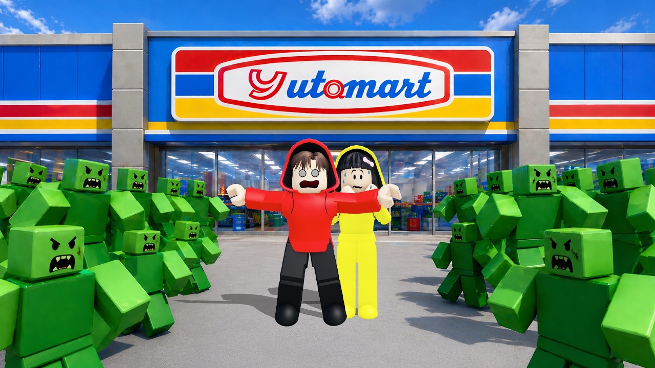 Yuta, Mio Dan Baby Celine Harus Bertahan Di YutaMart Karena Kiamat Zombie || ROBLOX