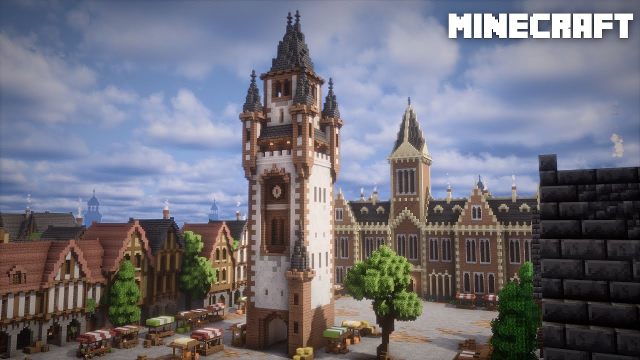 Minecraft: How to build a Medieval Clocktower | Minecraft Tutorial background