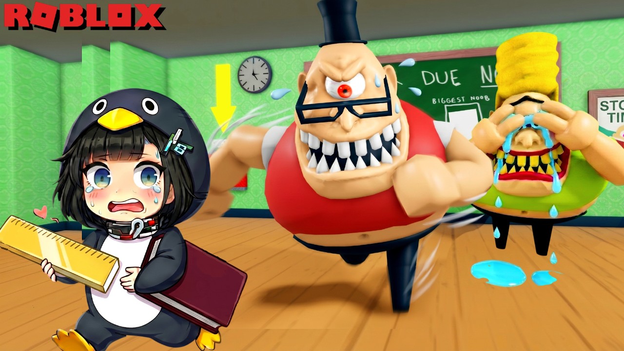 ESCAPE MR. STINKY DETENTION… BUT I’M GUGUGAGA Penguin! 😱 (Roblox Obby) background