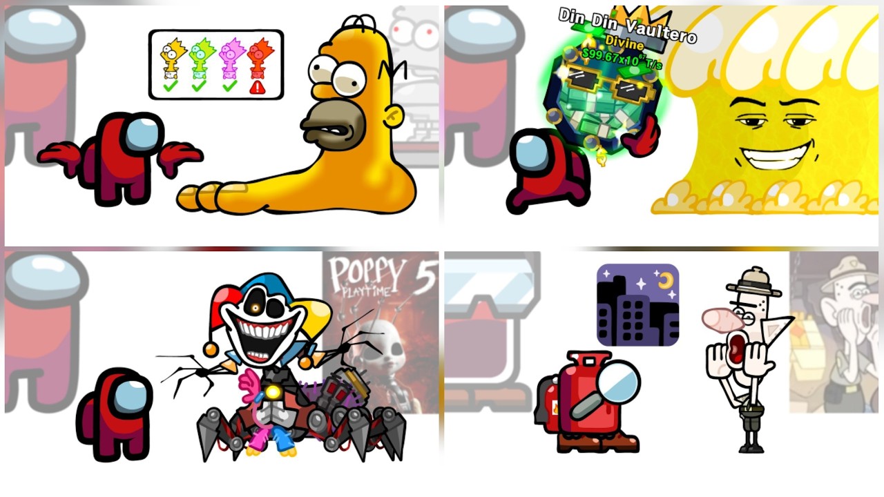 Mini Crewmate Kills Steal a Brainrot Characters | Among Us