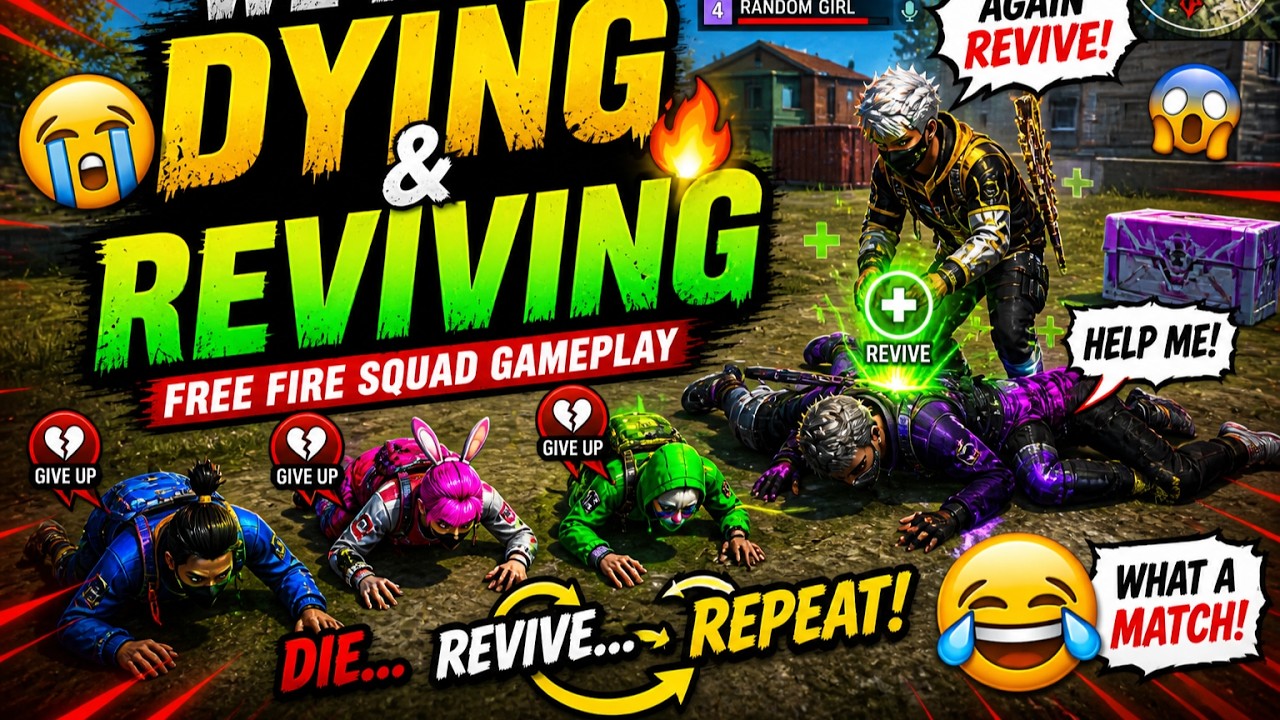 Free Fire Squad Funny Moments ๐ | Die & Revive Madness!