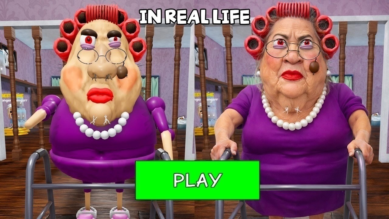 Escape EVIL GRANDMA IN REAL LIFE OBBY - Roblox Scary New Update All Bosses Full Gameplay background