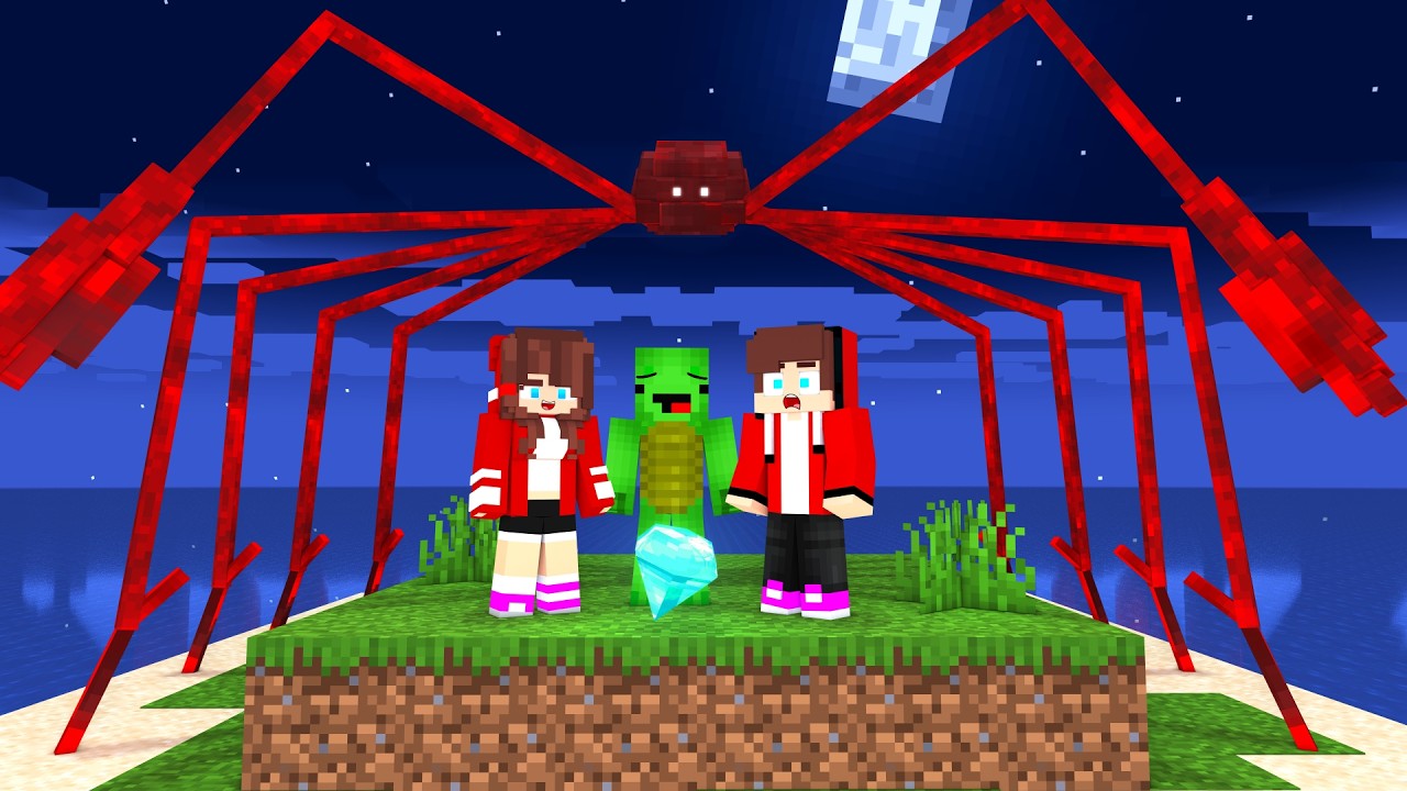 MAIZEN : JJ and Mikey on Island With Every Horror Mob - Minecraft Animation