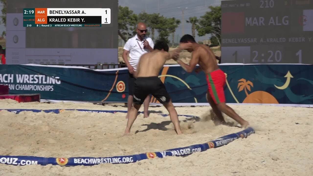 Abdeljalil BENELYASSAR (MAR) vs. Yasser KRALED KEBIR (ALG) • B | Round 3 • Men's BW 80Kg