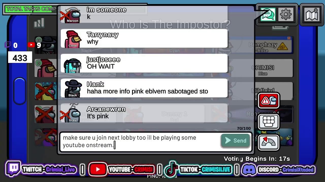 New PC - Playing Among Us Live Stream with viewers and Streamers also from Discord Server background