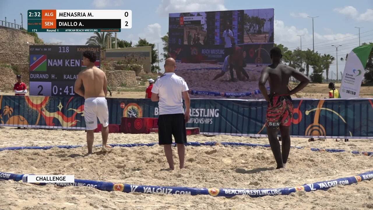 Mohamed Taha MENASRIA (ALG) vs. Alioune DIALLO (SEN) • Round 1 • Men's BW 90Kg