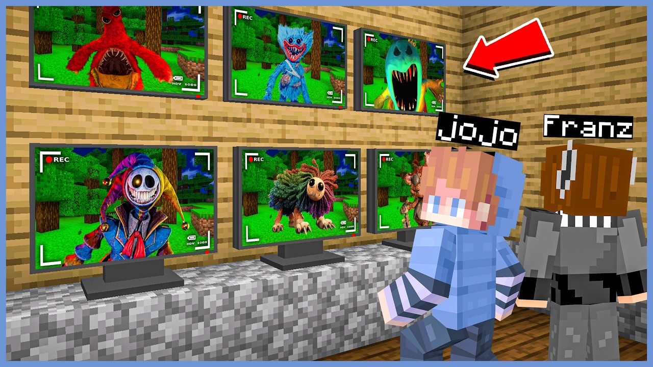 JOJO & FRANZ MEMANTAU SEMUA CCTV PENAMPAKAN MONSTER POPPY PLAYTIME di MINECRAFT
