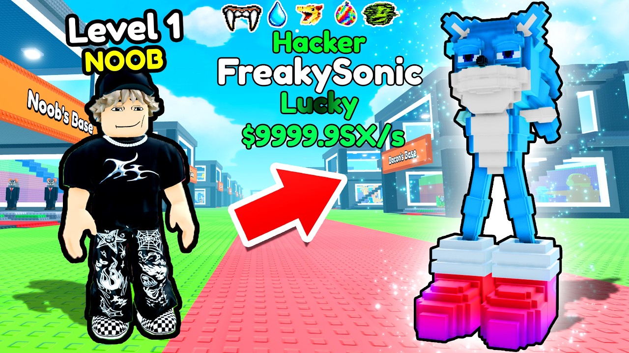 Starting Over as NOOB With MAX LEVEL FREAKY SONIC Brainrot in Be a Brainrot Roblox..