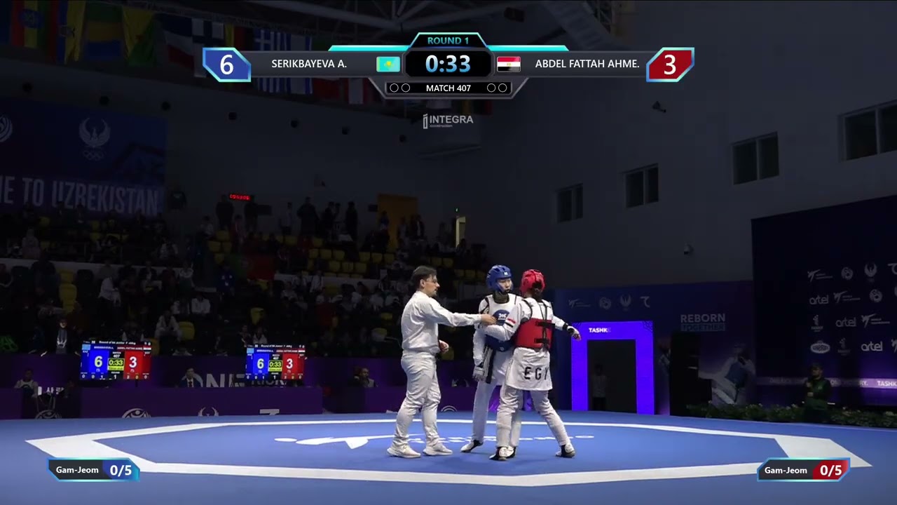 407 Round of 64 F 44kg KAZ SERIKBAYEVA A EGY ABDEL FATTAH AHME PGM