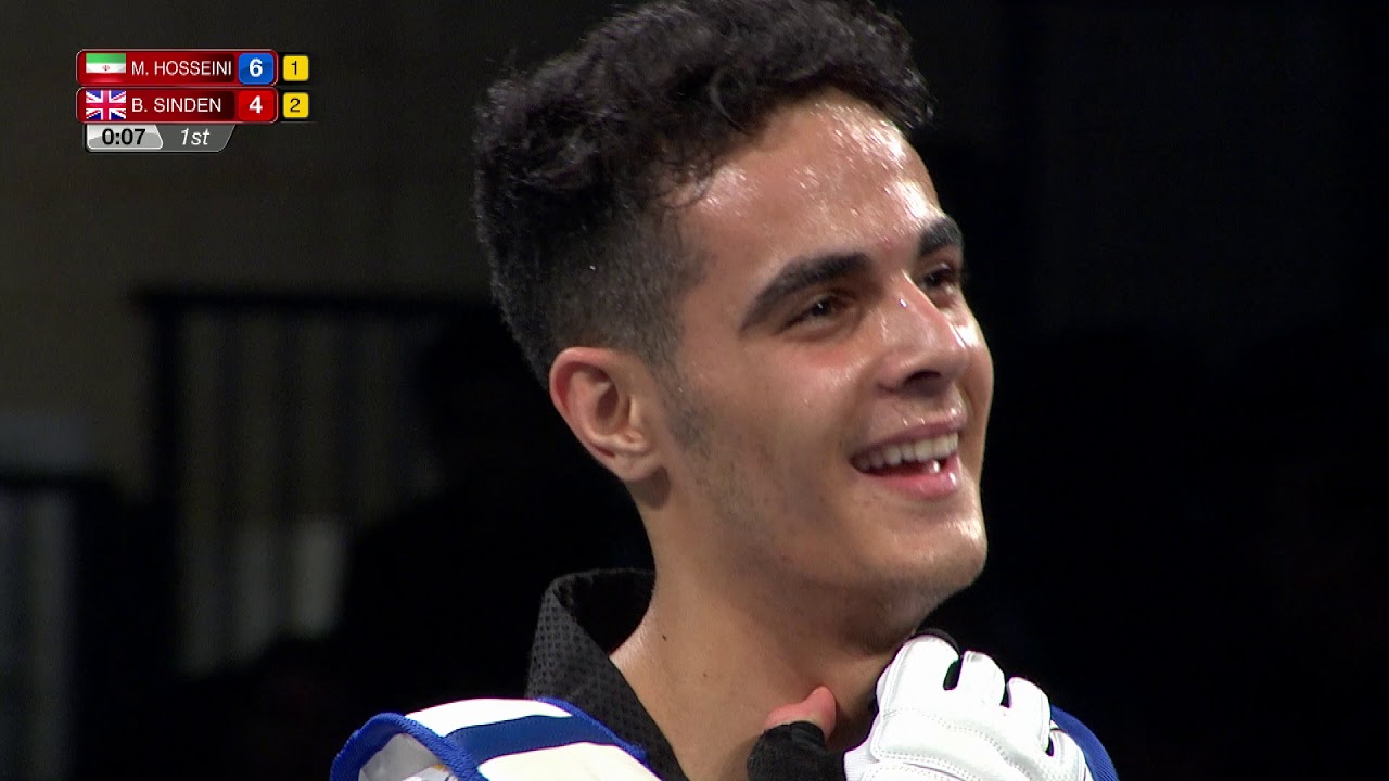 2018 Manchester WT GP M 68kg Bradly SINDEN GBR Mirhashem HOSSEINI IRI background