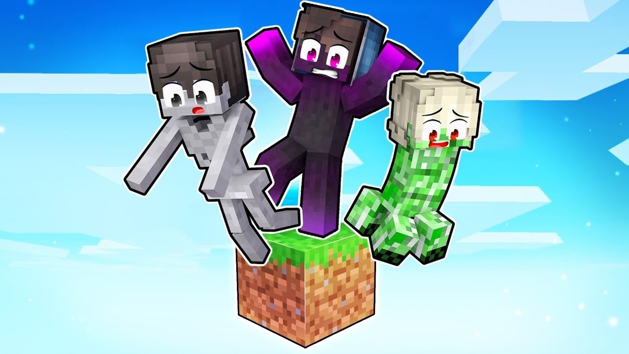 KAŽDOU MINUTU JSME JINÝ MOB… NA 1 BLOKU! (Minecraft) background