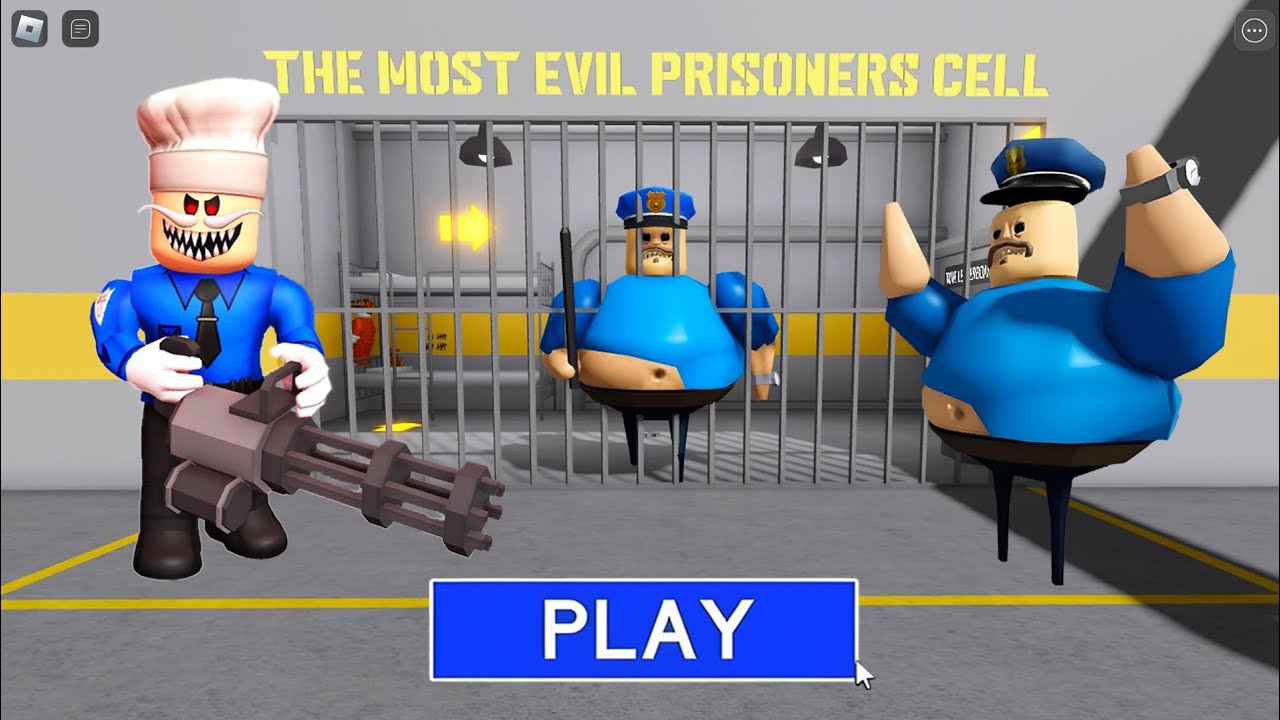 đšPRISONER ESCAPE! HARD MODE - Barry Obby Full Gameplay 4K #roblox background