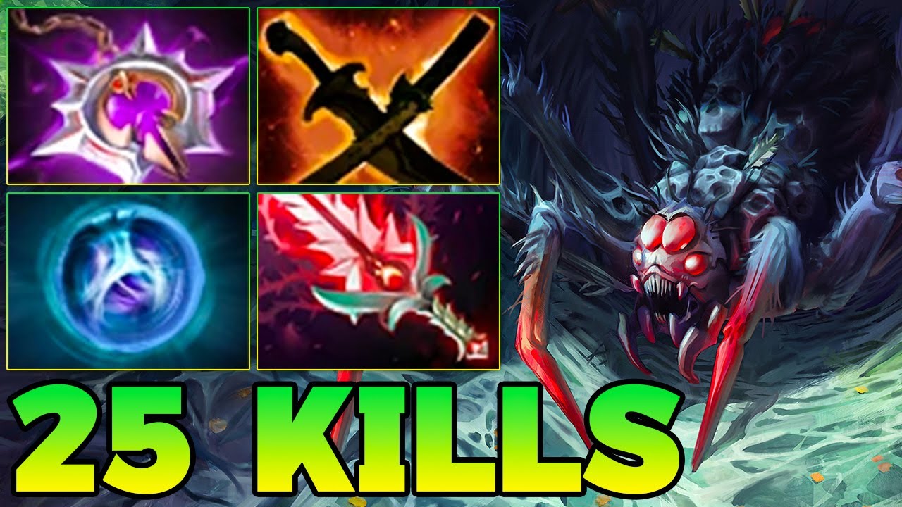 25 Kills Broodmother Dota 2 !! Broodmother Dota 2 Mid Lane Carry Build Gameplay Guide 7.39 7.40 background