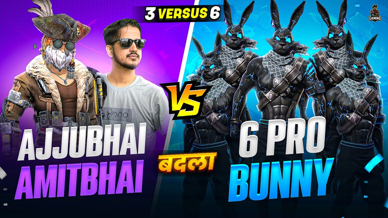 BADLA TIMEđ6 PRO BLACK BUNNY BUNDLE VS AJJUBHAI AND AMITBHAI BEST CS FF GAMEPLAY | GARENA FREE FIRE background