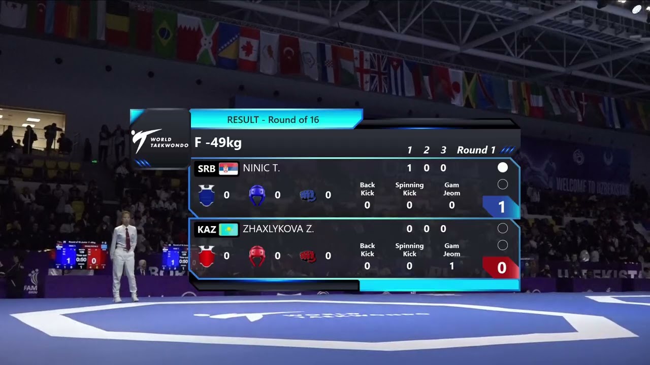 129 Round of 16 F 49kg SRB NINIC T KAZ ZHAXLYKOVA Z PGM