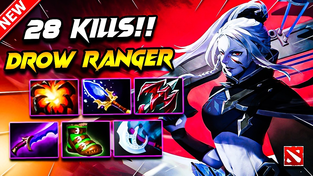 28 Kills!! DROW RANGER Dota 2 Gameplay | Drow Ranger DOTA 2 Pro Gameplay Build Carry Safelane 7.41