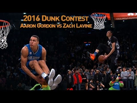 Zach LaVine and Aaron Gordons AWESOME 2016 Slam Dunk Duel backdrop