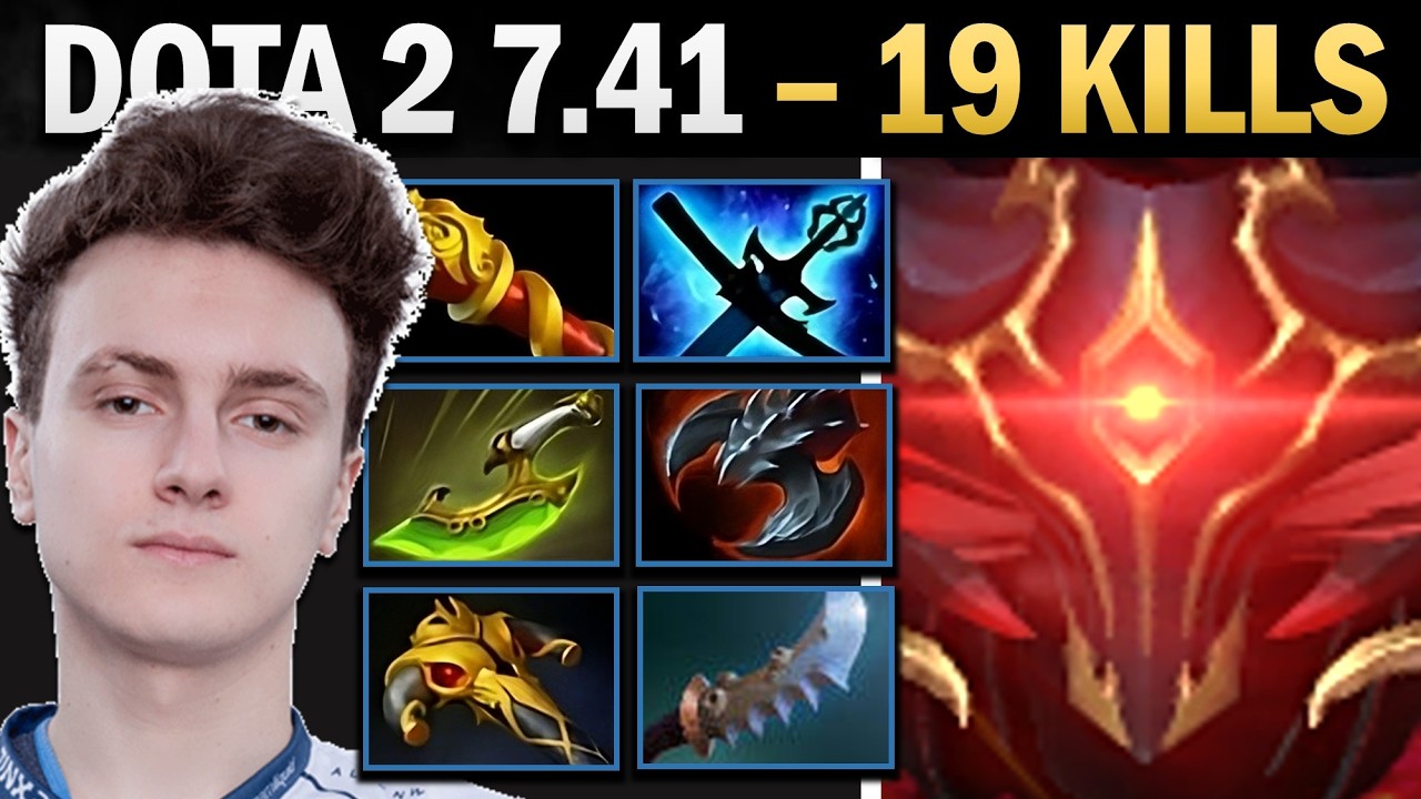 Shadow Fiend Dota 2 7.41 with 19 Kills and Satanic - Dota Gameplay