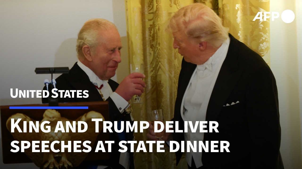 IN FULL - King Charles and Trump deliver speeches at White House state dinner | AFP